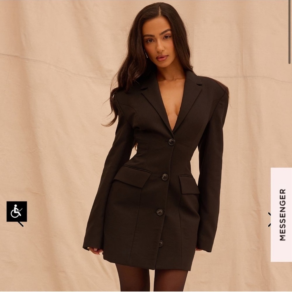 House Of CB Amia Blazer Mini Dress Black